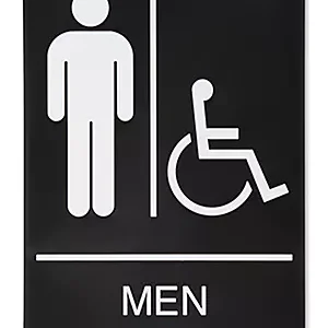 Plastic Accessible Restroom Sign - Men