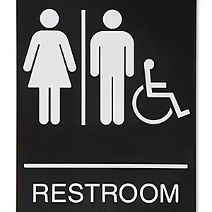 Plastic Accessible Restroom Sign - Restroom