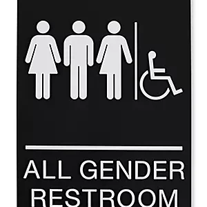 Plastic Accessible Restroom Sign - All Gender