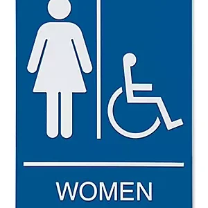 Plastic Accessible Restroom Sign - Women