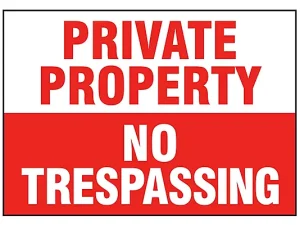 Private Property No Trespassing-Sign