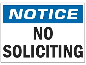No Soliciting-Sign