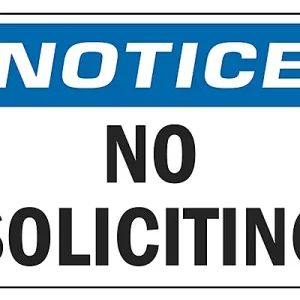 No Soliciting-Sign