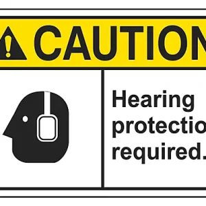 Hearing Protection Required- Sign
