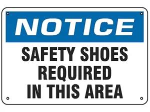 Safety Shoes Required In This Area -Sign