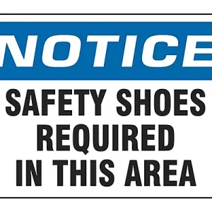 Safety Shoes Required In This Area -Sign