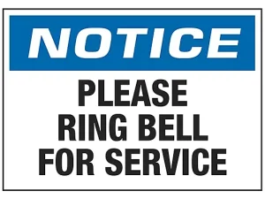 Please Ring Bell For Service-Sign