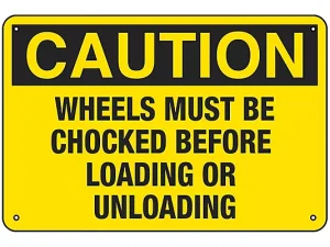 Wheels Must Be Chocked Before Loading or Unloading -Sign