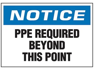 PPE Required Beyond This Point - Sign